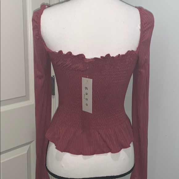 Gaze Stretchy Off The Shoulder Crop Top Boho Solid - Picture 3 of 5